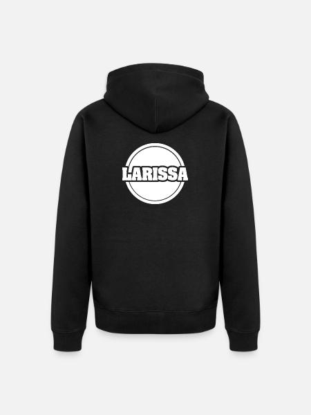 First name Larissa - Unisex Premium Organic Zip Hoodie - black