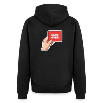 Game Over Rétro Sign - Veste à capuche bio Premium Unisexe - noir - Dos - Nico (187cm)
