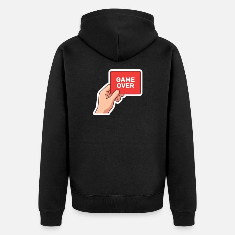 Game Over Rétro Sign - Veste à capuche bio Premium Unisexe - noir
