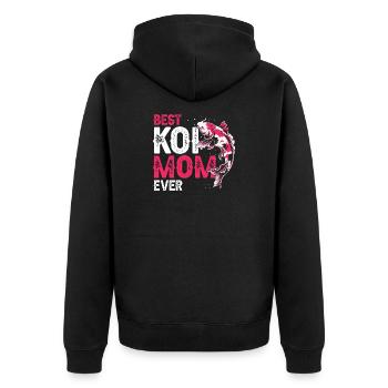 Best Koi Mom Ever Funny Proud Pond Humor - Unisex Premium Bio Zip Hoodie - Schwarz - Hinten - Nico (187cm)