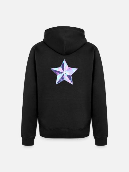 Pastellstern Neon Skyline - Unisex Premium Bio Zip Hoodie - Schwarz