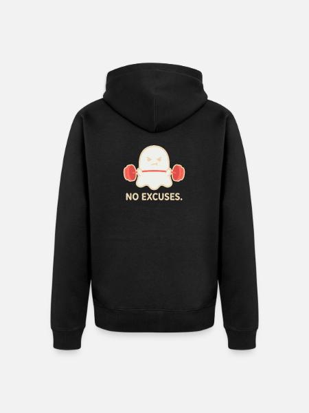 No Excuses Ghost Lift - Unisex Premium Organic Zip Hoodie - black
