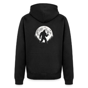 Bigfoot Eiscreme - Unisex Premium Organic Zip Hoodie - black - Back - Nico (187cm)