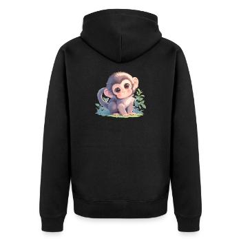 Macaque Macaque - Unisex Premium Organic Zip Hoodie - black - Back - Nico (187cm)