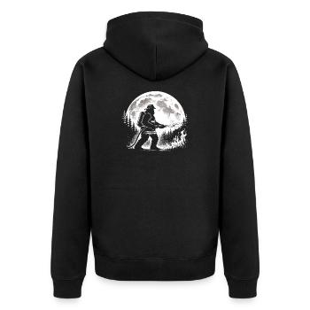 Bigfoot Firefighter - Unisex Premium Organic Zip Hoodie - black - Back - Nico (187cm)
