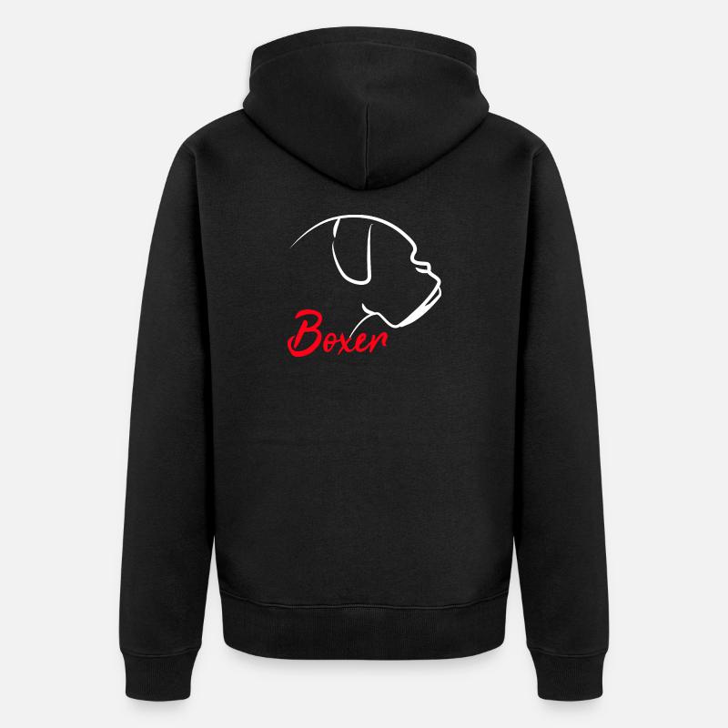 Boxer Hund Hundehalter - Unisex Premium Bio Zip Hoodie - Schwarz