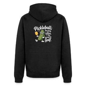 Joueur de pickleball trop paresseux pour le tennis pickleball - Veste à capuche bio Premium Unisexe - noir - Dos - Nico (187cm)