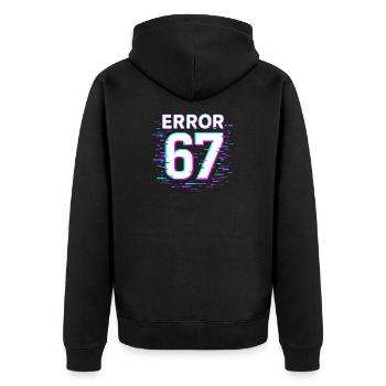 Idée de cadeau Error 67 Six Seven Glitch Cyber Meme - Veste à capuche bio Premium Unisexe - noir - Dos - Nico (187cm)