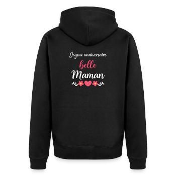 Joyeux anniversaire Belle Maman - Veste à capuche bio Premium Unisexe - noir - Dos - Nico (187cm)