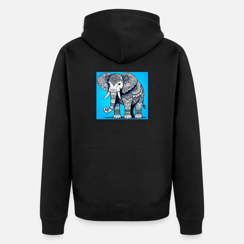 éléphant - Veste à capuche bio Premium Unisexe - noir