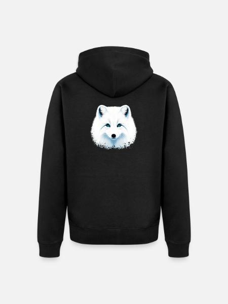 Arctic fox - Unisex Premium Organic Zip Hoodie - black