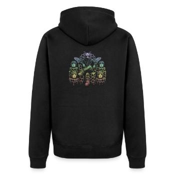 honeybee - Unisex Premium Organic Zip Hoodie - black - Back - Nico (187cm)