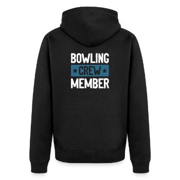 Bowling Crew - Unisex Premium Organic Zip Hoodie - black - Back - Nico (187cm)