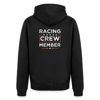 Racing Crew - Unisex Premium Bio Zip Hoodie - Schwarz - Hinten - Nico (187cm)