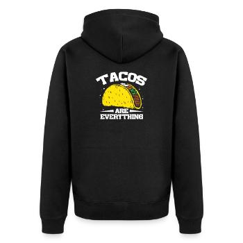 Tacos are everything - Unisex Premium Organic Zip Hoodie - black - Back - Nico (187cm)