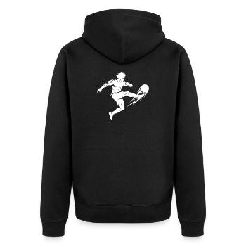 Footballer Silhouette - Unisex Premium Organic Zip Hoodie - black - Back - Nico (187cm)