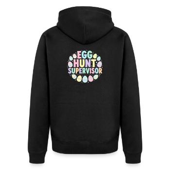 Oster-Eier-Aufseher - Unisex Premium Bio Zip Hoodie - Schwarz - Hinten - Nico (187cm)