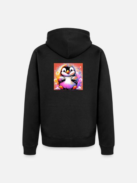 Pinguin - Unisex Premium Bio Zip Hoodie - Schwarz