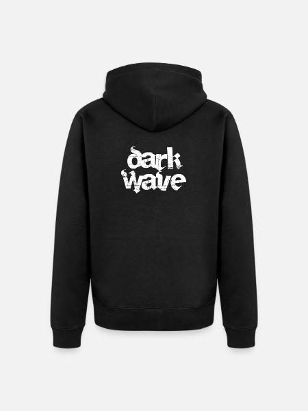 Dark Wave Retro-Typografie - Unisex Premium Bio Zip Hoodie - Schwarz