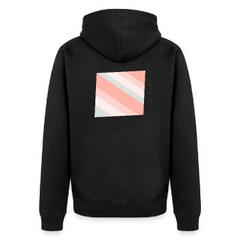 Pastel Diagonal Stripes Peach Mint - Unisex Premium Organic Zip Hoodie - black - Back - Nico (187cm)