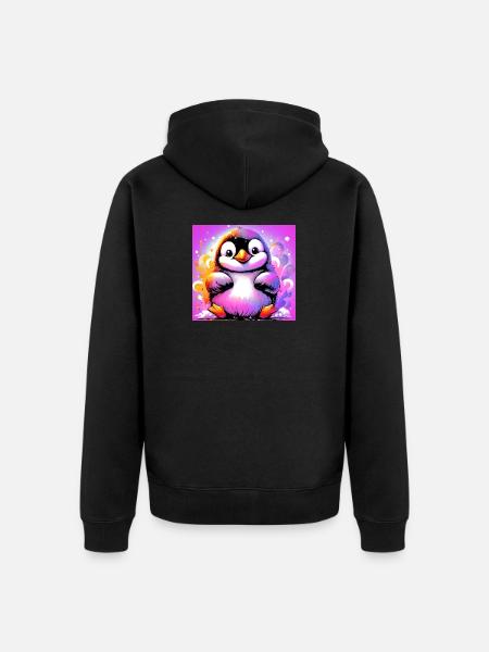 penguin - Unisex Premium Organic Zip Hoodie - black
