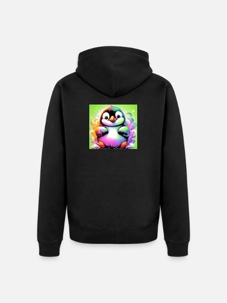 penguin - Unisex Premium Organic Zip Hoodie - black