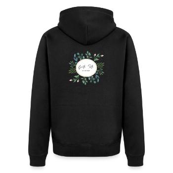 Beste Tante auf der Welt - Unisex Premium Bio Zip Hoodie - Schwarz - Hinten - Nico (187cm)