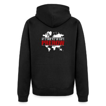 Prerow - Unisex Premium Bio Zip Hoodie - Schwarz - Hinten - Nico (187cm)