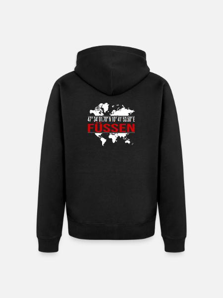 Füssen - Unisex Premium Bio Zip Hoodie - Schwarz
