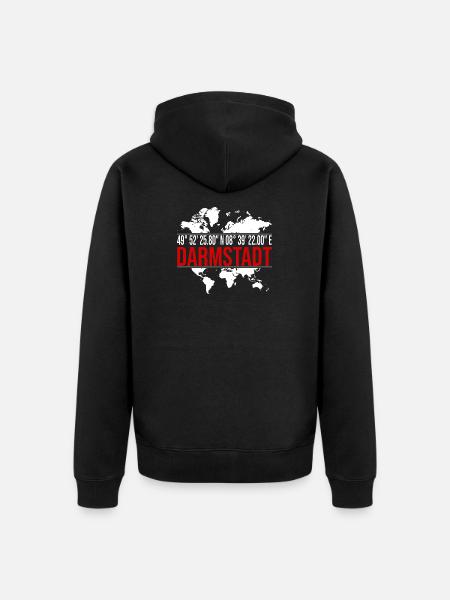 Darmstadt - Unisex Premium Bio Zip Hoodie - Schwarz