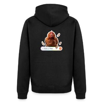 NOAI Trex - Unisex Premium Bio Zip Hoodie - Schwarz - Hinten - Nico (187cm)