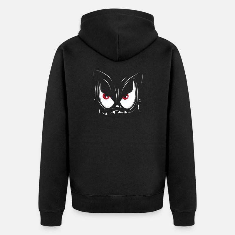 Un visage de monstre - Veste à capuche bio Premium Unisexe - noir