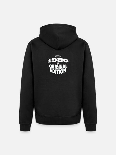 1980 Year of birth - Unisex Premium Organic Zip Hoodie - black