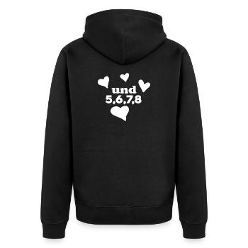 Tanzen Rhythmus Tanz Tänzer Tänzerin - Unisex Premium Bio Zip Hoodie - Schwarz - Hinten - Nico (187cm)