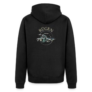 Ostsee Insel Rügen Strandkrob Symbol Illustration - Unisex Premium Bio Zip Hoodie - Schwarz - Hinten - Nico (187cm)