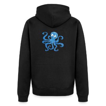 Octopus Octopus Jeans Pattern Enfants Mer Océan - Veste à capuche bio Premium Unisexe - noir - Dos - Nico (187cm)