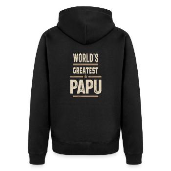 Le plus grand Papu - Veste à capuche bio Premium Unisexe - noir - Dos - Nico (187cm)