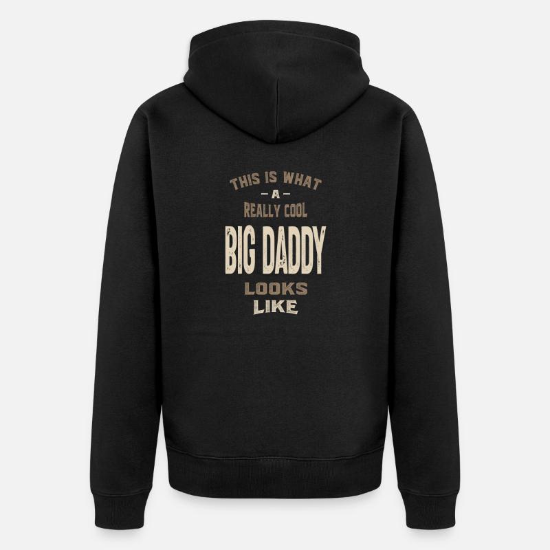 Wirklich cooler Big Daddy - Unisex Premium Bio Zip Hoodie - Schwarz