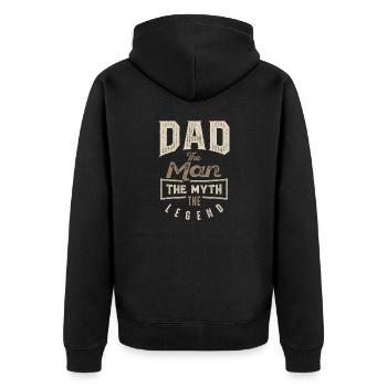 Papa Le Mythe La légende - Veste à capuche bio Premium Unisexe - noir - Dos - Nico (187cm)