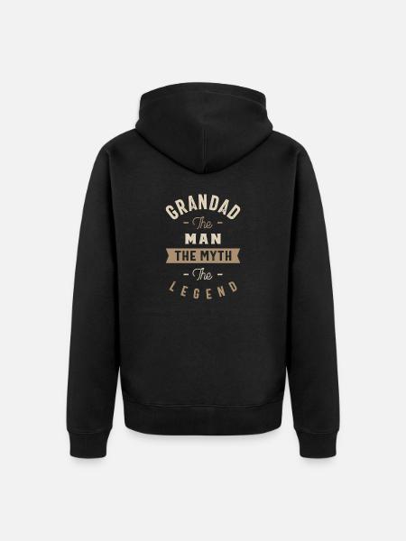 Großvater Der Mythos - Unisex Premium Bio Zip Hoodie - Schwarz