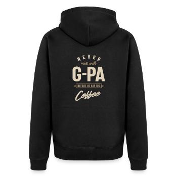 G-PA avant de prendre son café - Veste à capuche bio Premium Unisexe - noir - Dos - Nico (187cm)
