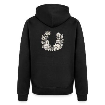 Couronne de fleurs Abeilles Prairie Fleurs de mariage - Veste à capuche bio Premium Unisexe - noir - Dos - Nico (187cm)