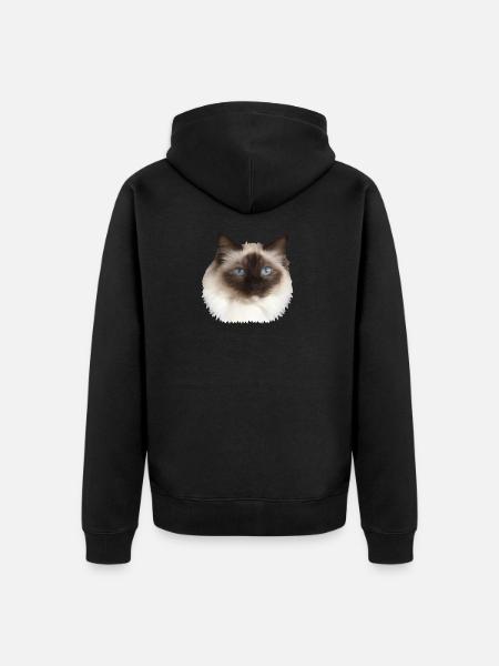 Fluffy Kitty - Unisex Premium Organic Zip Hoodie - black