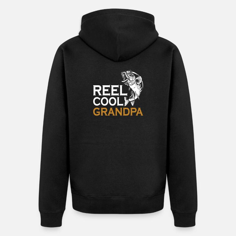 Opa Conquer Angelrolle Cool - Unisex Premium Bio Zip Hoodie - Schwarz