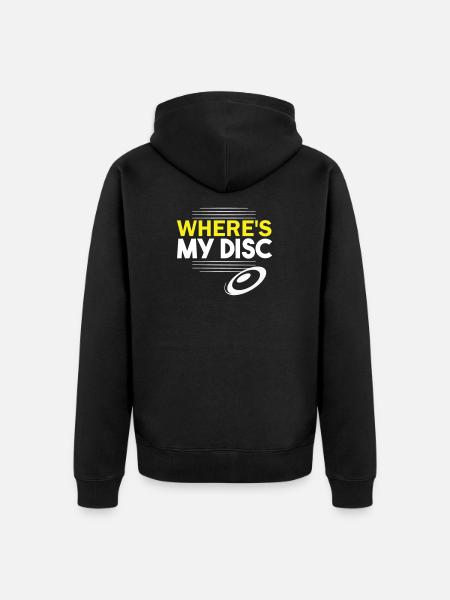 Where's my disc? - Unisex Premium Organic Zip Hoodie - black