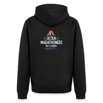 Les ultra-marathoniens le font plus longtemps - Veste à capuche bio Premium Unisexe - noir - Dos - Nico (187cm)