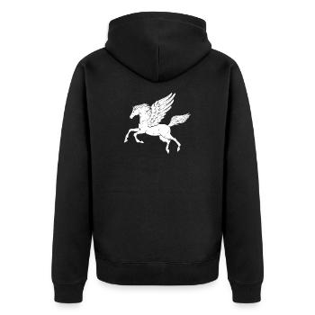 Pegasus - Unisex Premium Organic Zip Hoodie - black - Back - Nico (187cm)