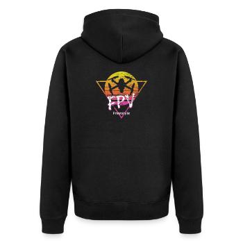 FPV freestyle drone - Unisex Premium Organic Zip Hoodie - black - Back - Nico (187cm)