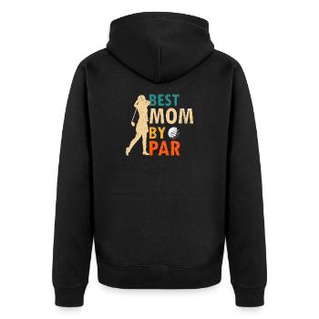 I Work to Support My Golf Addiction Funny Humor - Unisex Premium Bio Zip Hoodie - Schwarz - Hinten - Nico (187cm)