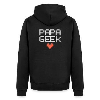 Geek Papa glücklicher Vater Vater Sohn super Vater - Unisex Premium Bio Zip Hoodie - Schwarz - Hinten - Nico (187cm)